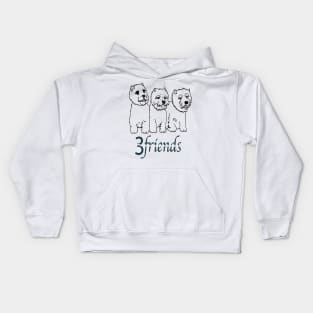 Three Friends Dogs V1 Kids Hoodie